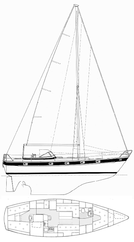 HALLBERG-RASSY 38 - Drawing