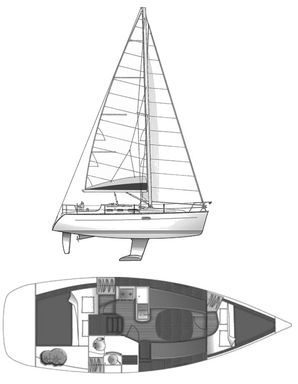 OCEANIS 323 (BENETEAU) - Drawing