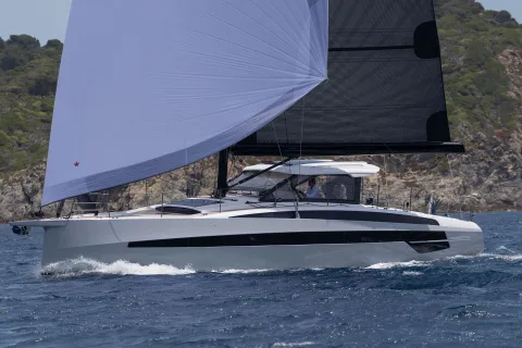 Wauquiez 55 under sail, side view