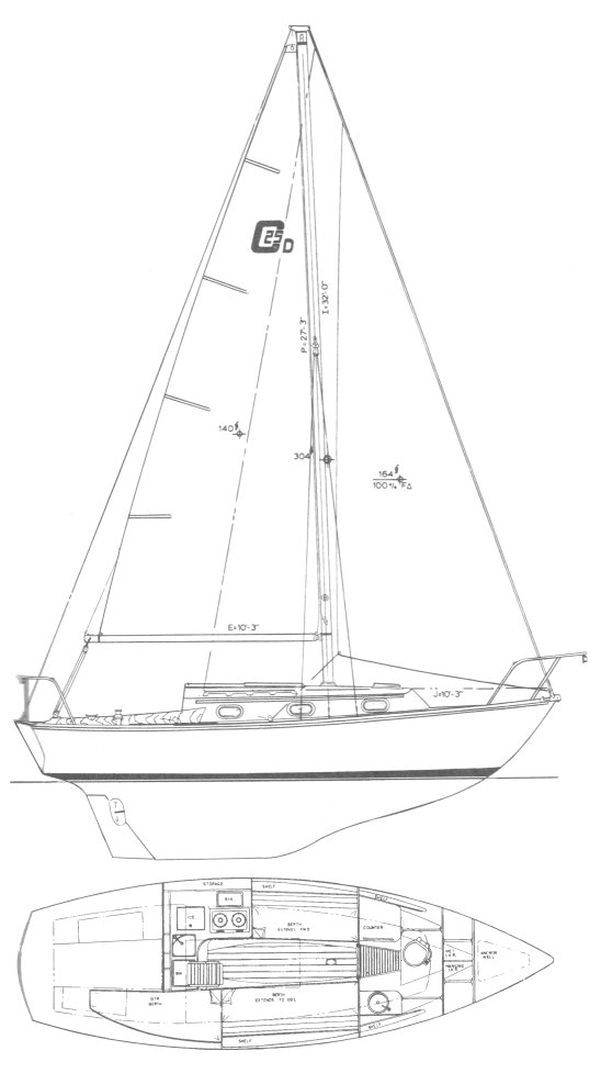 CAPE DORY 25D - Drawing