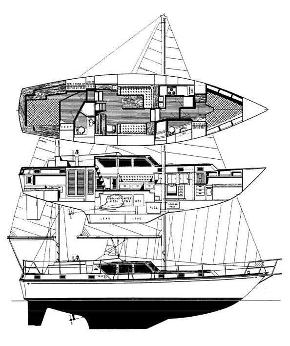 GULFSTAR 47 SAILMASTER - Drawing