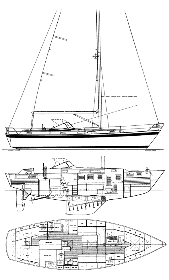 HALLBERG-RASSY 39 - Drawing