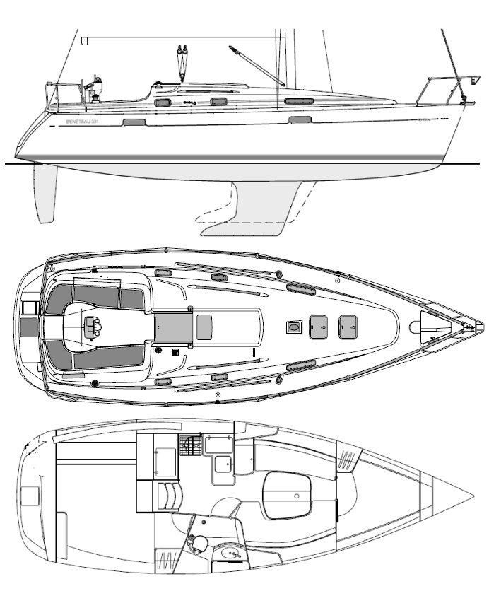 OCEANIS 331 (BENETEAU) - Drawing