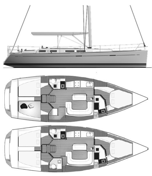 DUFOUR 425 GRAND LARGE - Drawing