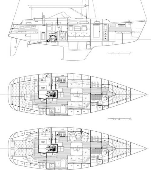 HALLBERG-RASSY 40 - Drawing