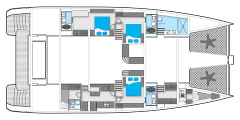 Sunreef 82 Double Deck lower deck layout