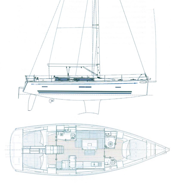 DUFOUR 445 GRAND LARGE - Drawing