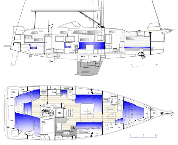 HALLBERG-RASSY 40C - Drawing