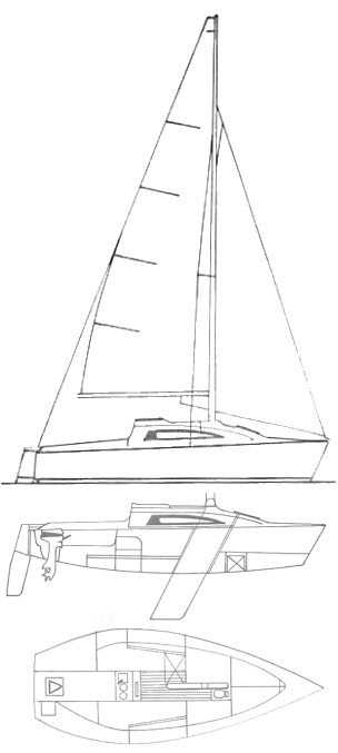 PARKER 21 (TRAILER SAILER 21) - Drawing