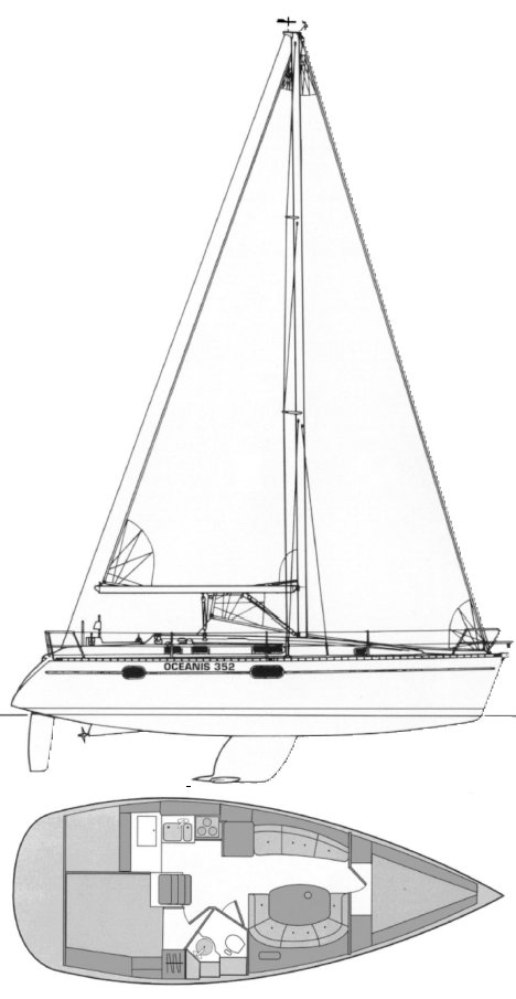 OCEANIS 351 (1997 VERSION) (BENETEAU) - Drawing