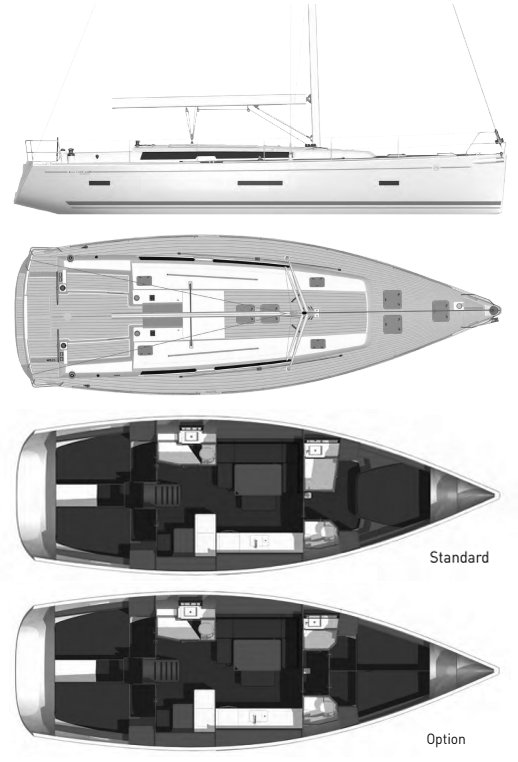 DUFOUR 450 GRAND LARGE - Drawing