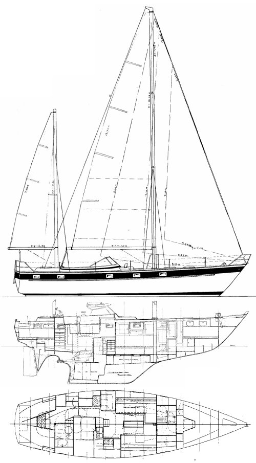 HALLBERG-RASSY 42 (ENDERLEIN) - Drawing