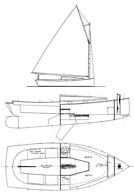 MYSTIC CATBOAT 20 - Drawing