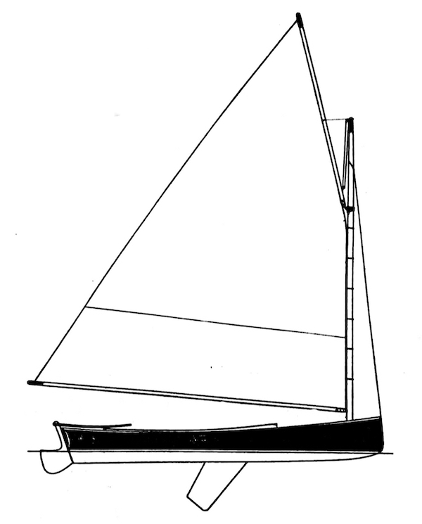 MYSTIC RIVER CATBOAT - Drawing