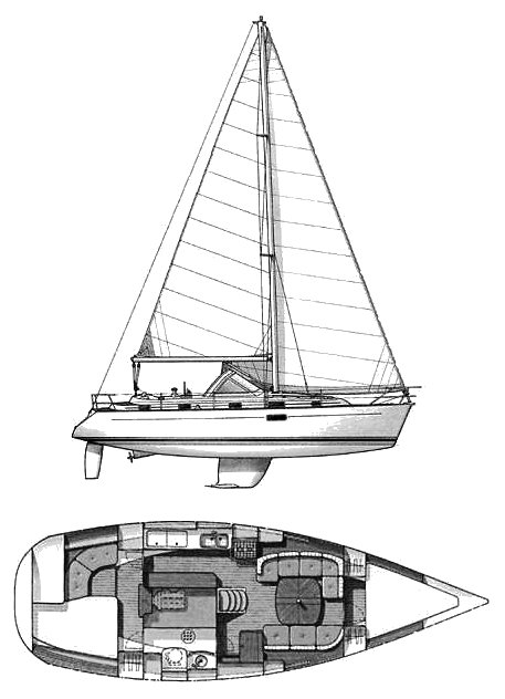 OCEANIS 36 CC (BENETEAU) - Drawing
