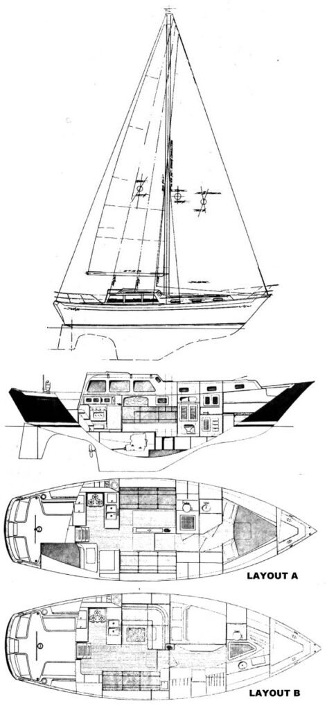FREEPORT 36 (ISLANDER) - Drawing
