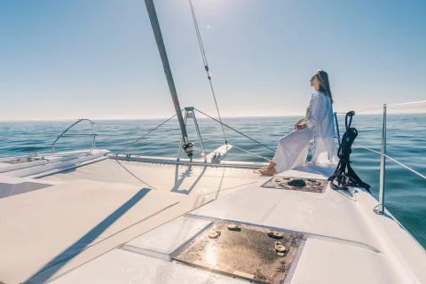 Leopard 43 bow and forward cockpit