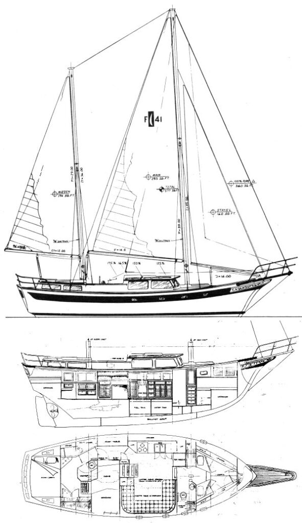 FREEPORT 41 (ISLANDER) - Drawing