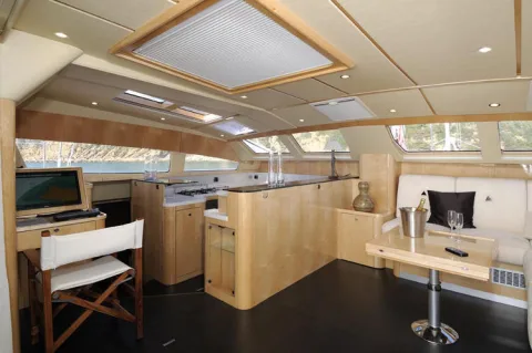 Privilege 515 saloon and galley