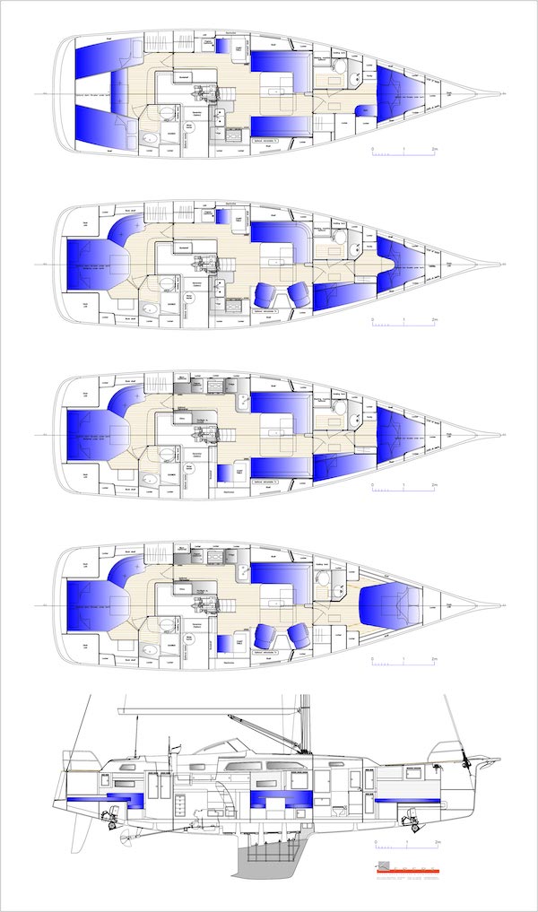 HALLBERG-RASSY 44 - Drawing