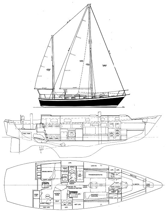 PEARSON 424 KETCH - Drawing
