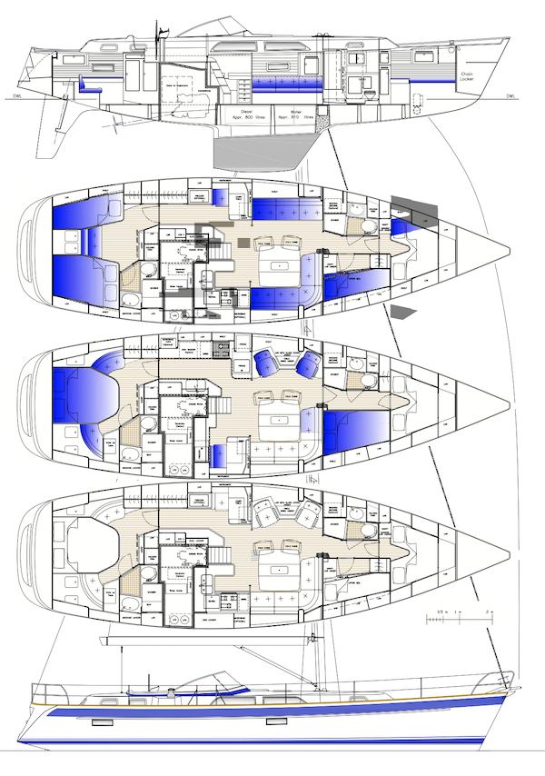 HALLBERG-RASSY 48 MKII - Drawing