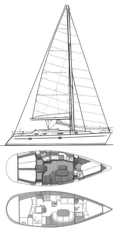 OCEANIS 381 (BENETEAU) - Drawing